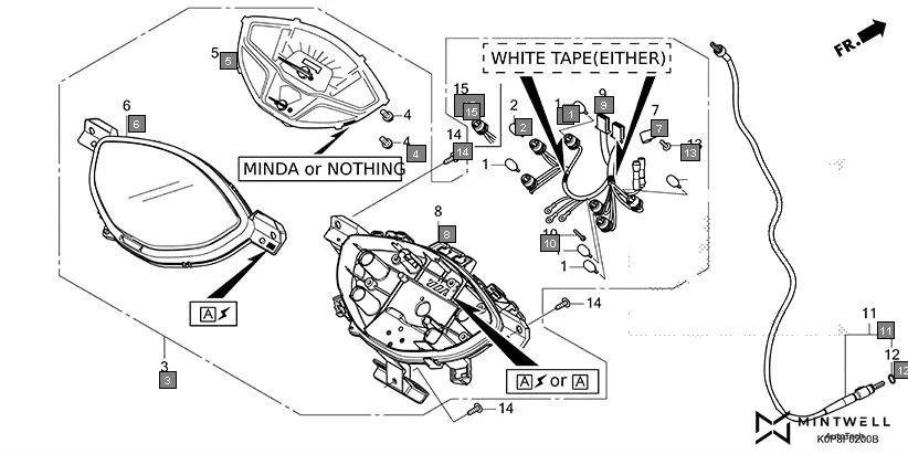 F-2 METER(1)(MINDA) assembly diagram for HONDA Activa SCV110S