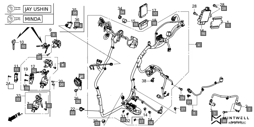 F-41-2 WIRE HARNESS(3) assembly diagram for HONDA Activa SCV110T