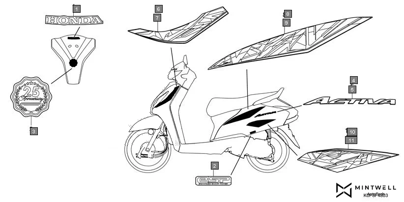 F-48-3 MARK(SCV110T) assembly diagram for HONDA Activa SCV110T