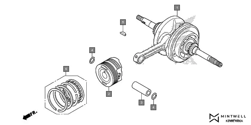 E-16 CRANKSHAFT/PISTON