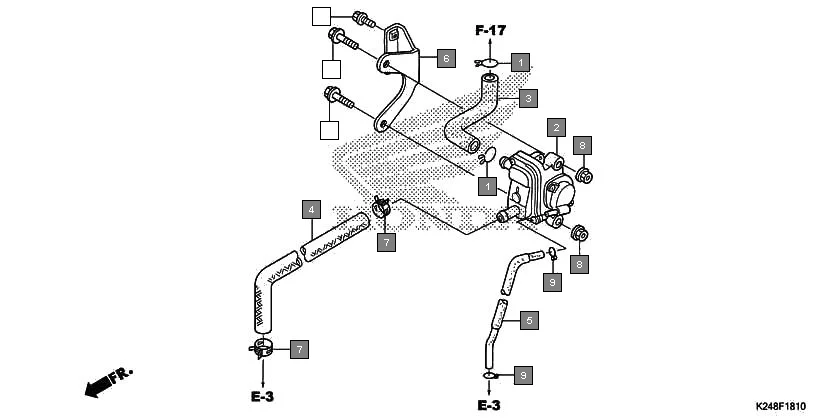 F-18-10 AIR SUCTION VALVE assembly diagram for HONDA Activa125 SCV125E
