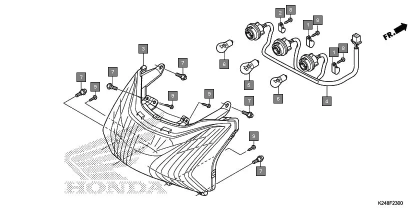 F-23 REAR COMBINATION LIGHT assembly diagram for HONDA Activa125 SCV125G