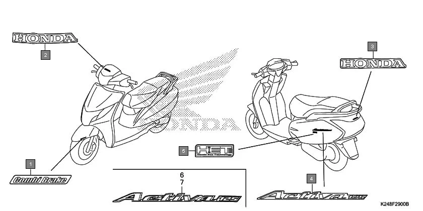 F-29 MARK assembly diagram for HONDA Activa125 SCV125G