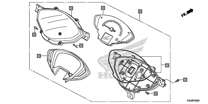 F-2 METER assembly diagram for HONDA Activa125 SCV125G