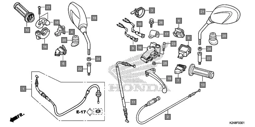 F-3-1 HANDLE LEVER/SWITCH/CABLE(SCV125-2ID) diagram showing 06179-K24-900