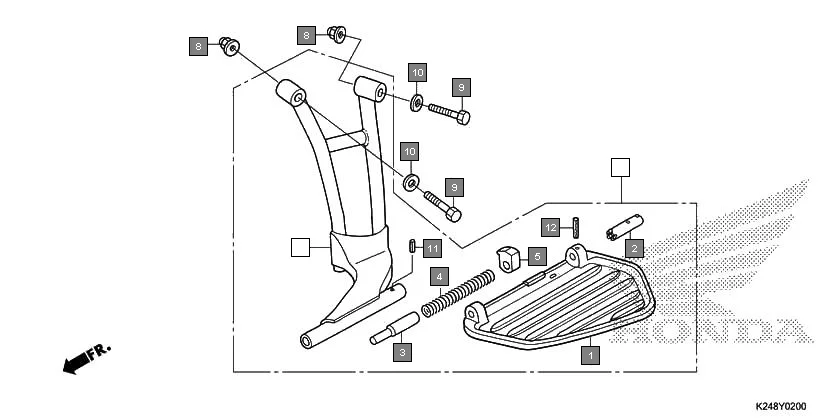 FOP-2 SARI STEP SET assembly diagram for HONDA Activa125 SCV125G