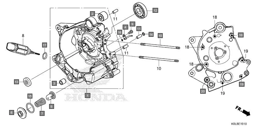 E-19-10 RIGHT CRANKCASE