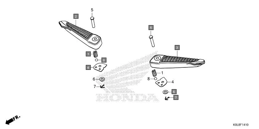 F-14-10 PILLION STEP assembly diagram for HONDA Activa125 SCV125N
