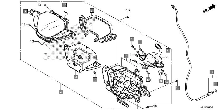 F-2 METER(ID,4ID) assembly diagram for HONDA Activa125 SCV125FP