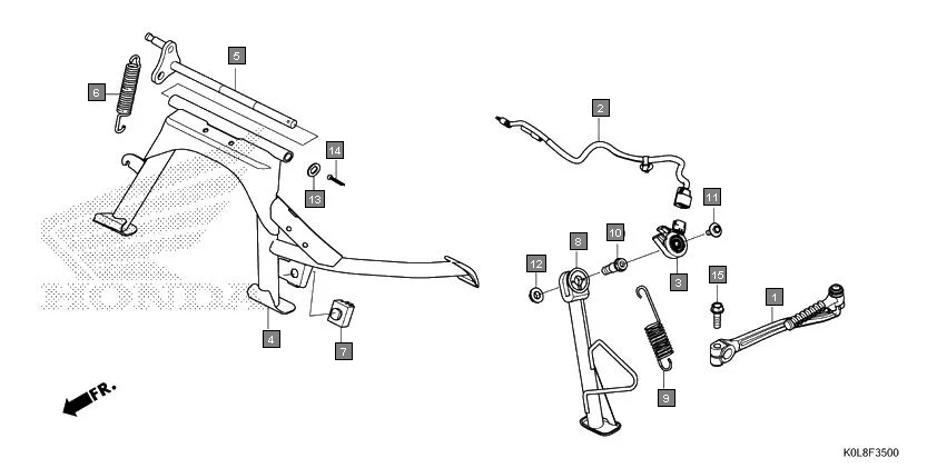 F-35 KICK STARTER/STAND assembly diagram for HONDA Activa125 SCV125N