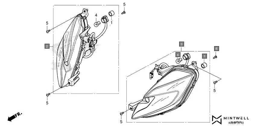 F-37-10 FRONT WINKER assembly diagram for HONDA Activa125 SCV125N
