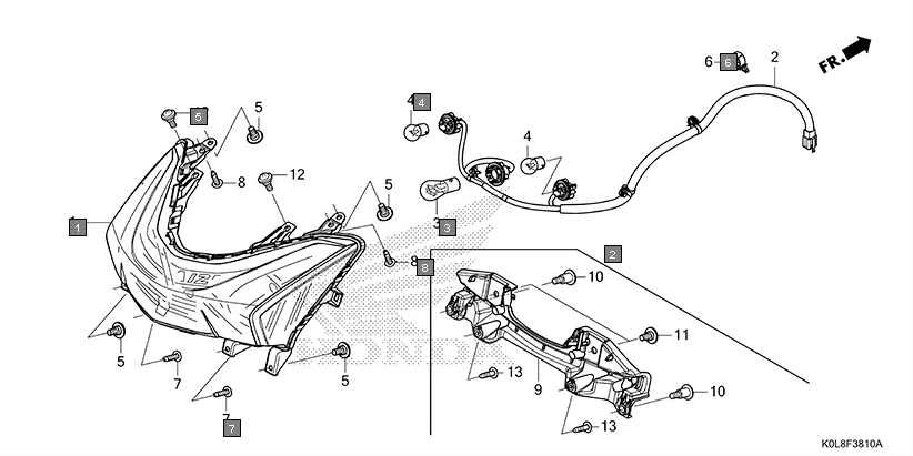 F-38-10 REAR COMBINATION LIGHT diagram showing 34907-KVN-901