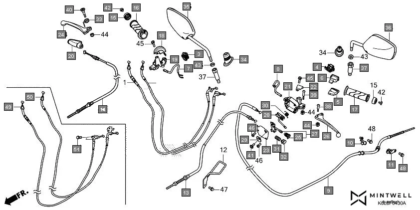 F-4-30 HANDLE LEVER/SWITCH/CABLE(ID,3ID,4ID,6ID,8ID) assembly diagram for HONDA Activa125 SCV125FP