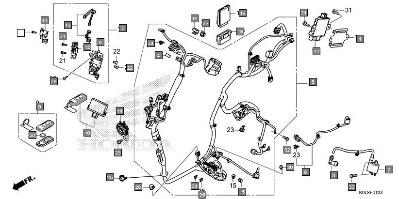 F-41-3 WIRE HARNESS(SCV125FP-7ID) assembly diagram for HONDA Activa125 SCV125FP