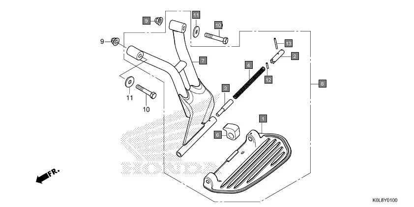 FOP-1 SARI STEP assembly diagram for HONDA Activa125 SCV125N