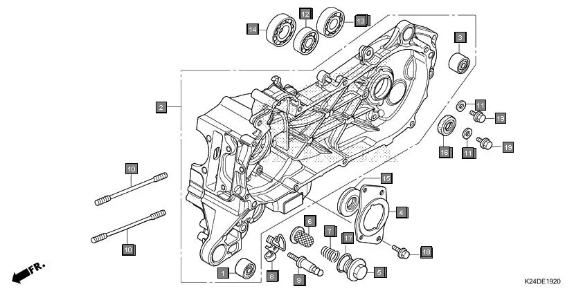 E-19-20 LEFT CRANKCASE