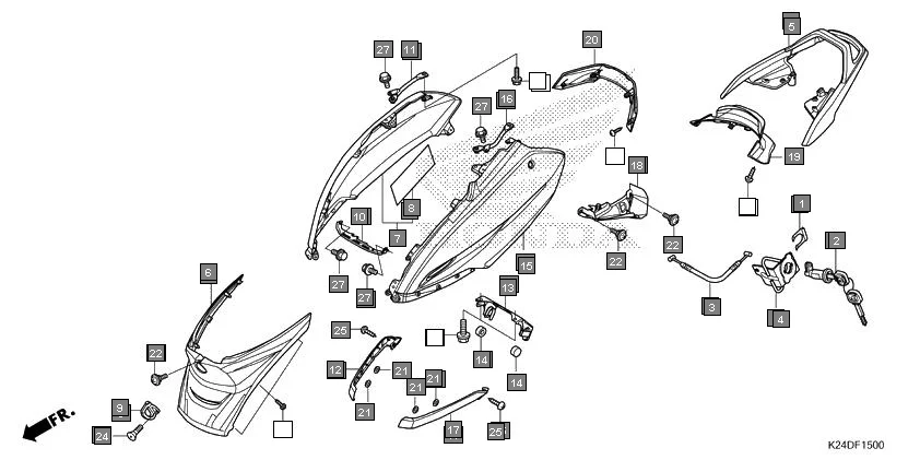 F-15 BODY COVER diagram showing 83700-K24-G00ZJ