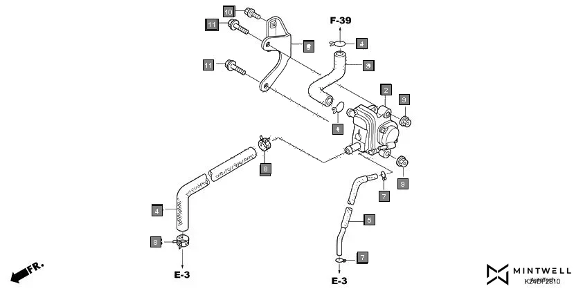 F-28-10 AIR SUCTION VALVE assembly diagram for HONDA Activa125 SCV125K