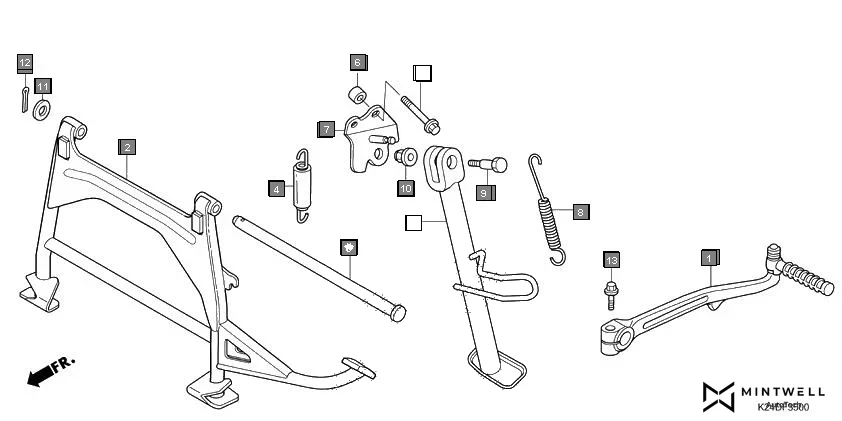 F-35 KICK STARTER/STAND assembly diagram for HONDA Activa125 SCV125K