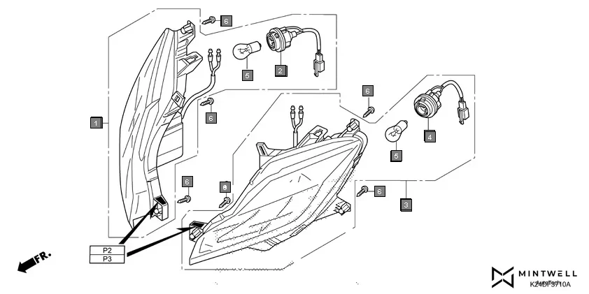 F-37-10 FRONT WINKER assembly diagram for HONDA Activa125 SCV125K