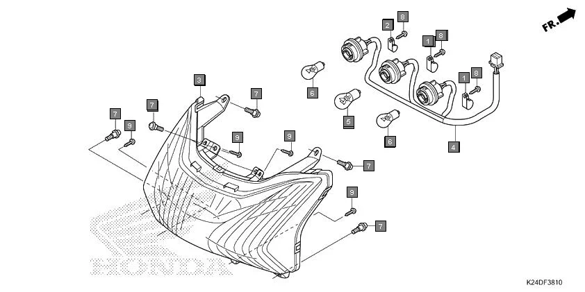 F-38-10 REAR COMBINATION LIGHT diagram showing 32920-KVT-901