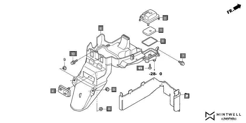 F-39 REAR FENDER assembly diagram for HONDA Activa125 SCV125K