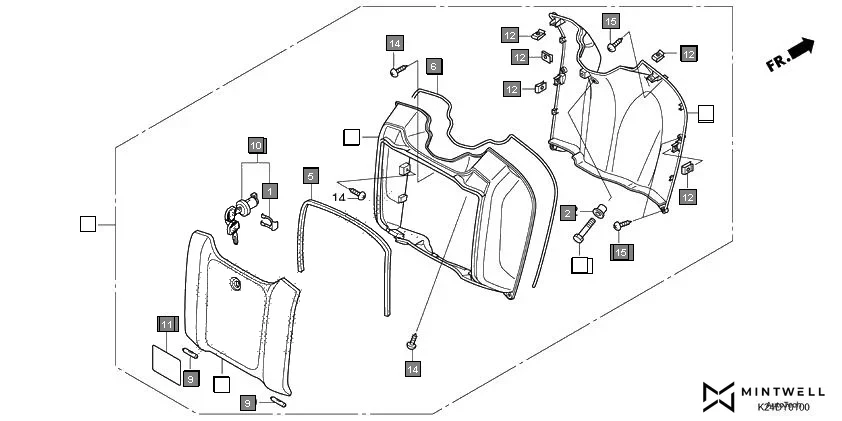 FOP-1 INNER BOX diagram showing 75581-KPL-900