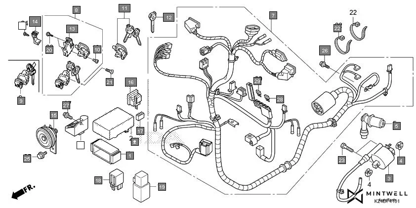 F-41-1 WIRE HARNESS(SCV125K) assembly diagram for HONDA Activa125 SCV125K