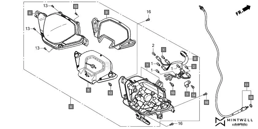 F-2 METER(SCV125-ID) assembly diagram for HONDA Activa125 SCV125L
