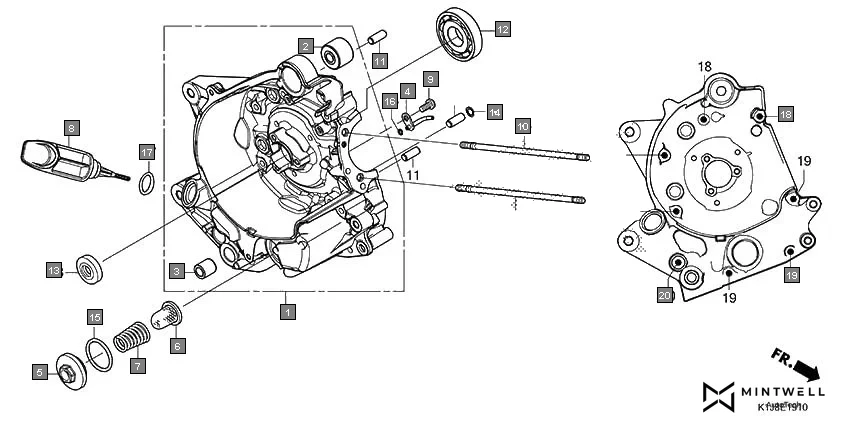 E-19-10 RIGHT CRANKCASE