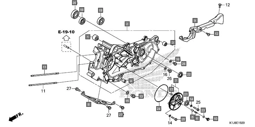 E-19-20 LEFT CRANKCASE