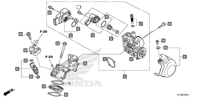 E-22-1 THROTTLE BODY(SCV125SR/SBR)