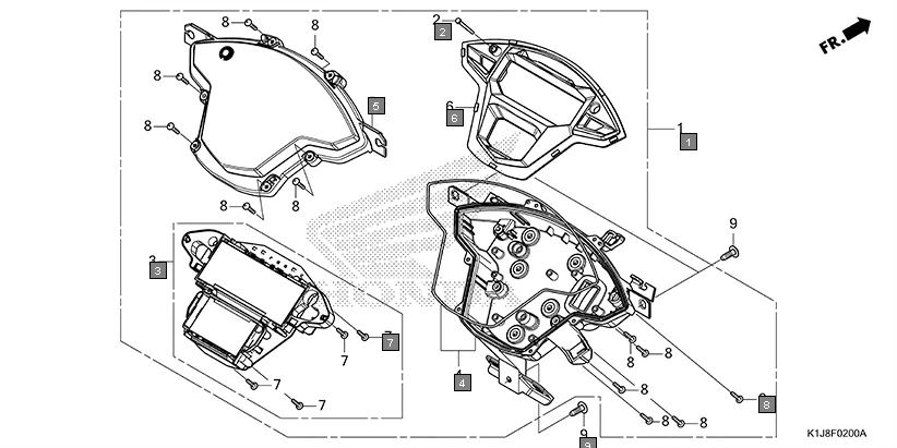 F-2 METER assembly diagram for HONDA GRAZIA SCV125SL
