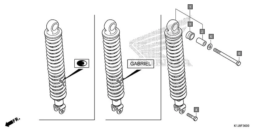 F-36 REAR CUSHION assembly diagram for HONDA GRAZIA SCV125SN