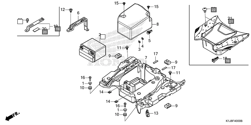 F-40 BATTERY/BATTERY BOX diagram showing 50341-K0Y-D00