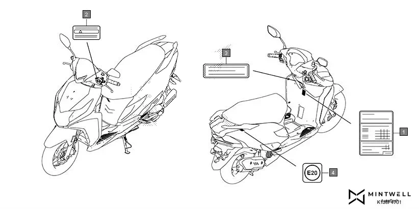 F-47-1 CAUTION LABEL(SCV125SR/SBR) assembly diagram for HONDA Dio 125 SCV125SR