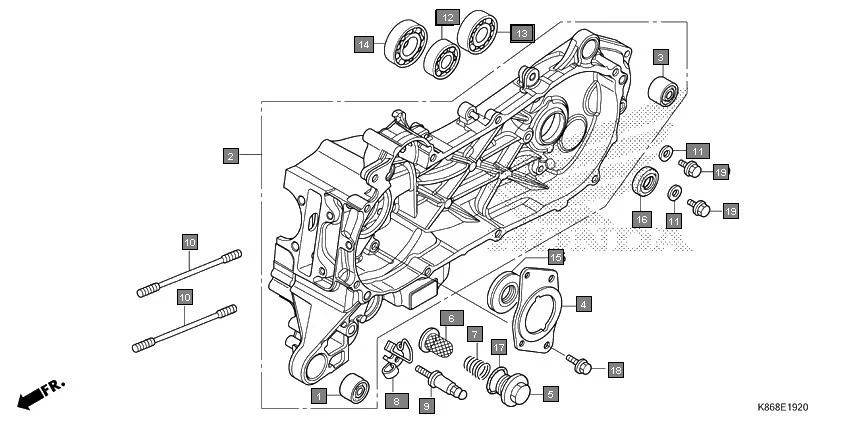 E-19-20 LEFT CRANKCASE
