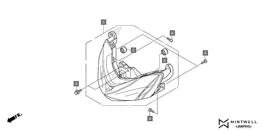 F-1 HEADLIGHT assembly diagram for HONDA GRAZIA SCV125SK