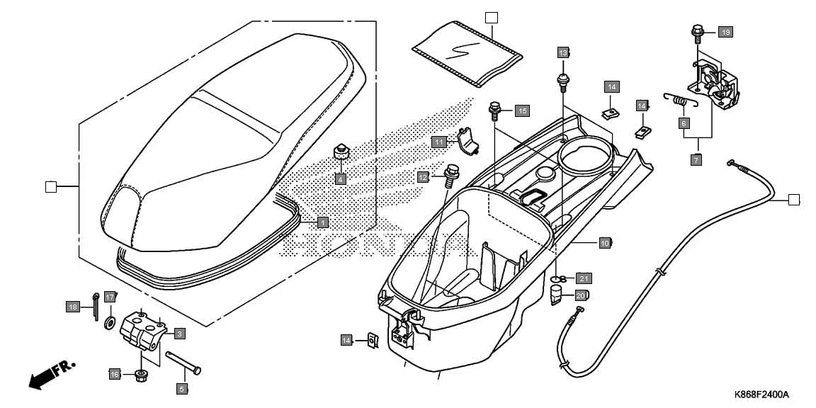 F-24 SEAT/LUGGAGE BOX diagram showing 81255-KZK-900
