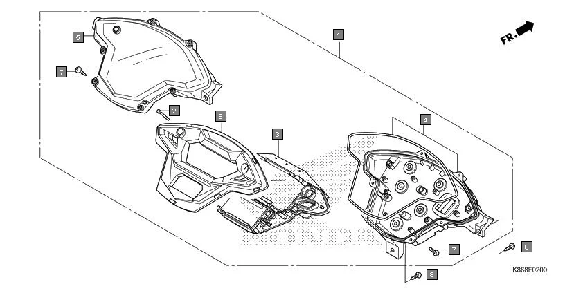 F-2 METER assembly diagram for HONDA GRAZIA SCV125SK