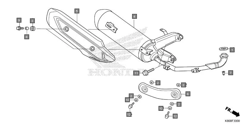 F-30 EXHAUST MUFFLER diagram showing 96001-06012-07