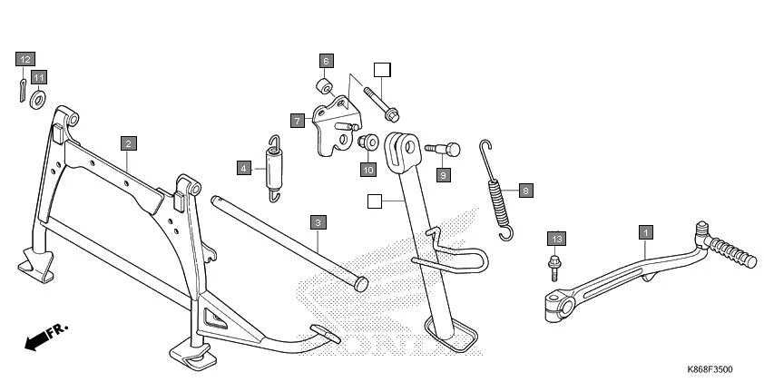 F-35 KICK STARTER/STAND diagram showing 28300-K24-900