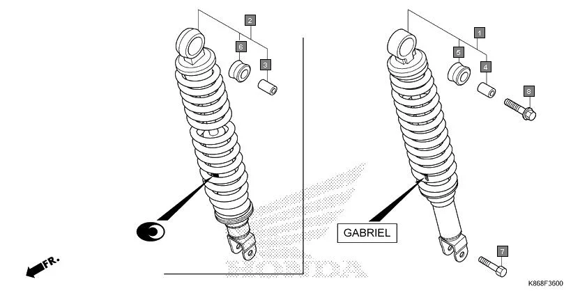F-36 REAR CUSHION assembly diagram for HONDA GRAZIA SCV125SJ