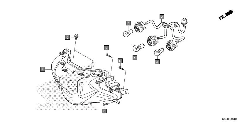 F-38-10 REAR COMBINATION LIGHT diagram showing 33715-K86-D01