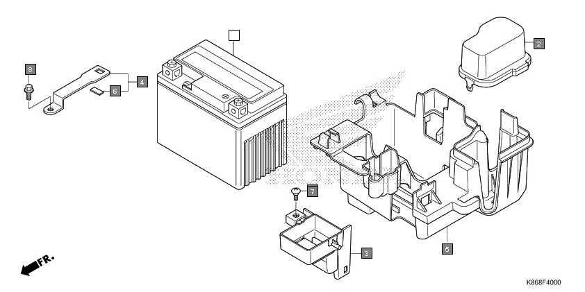 F-40 BATTERY diagram showing 50381-K86-D00