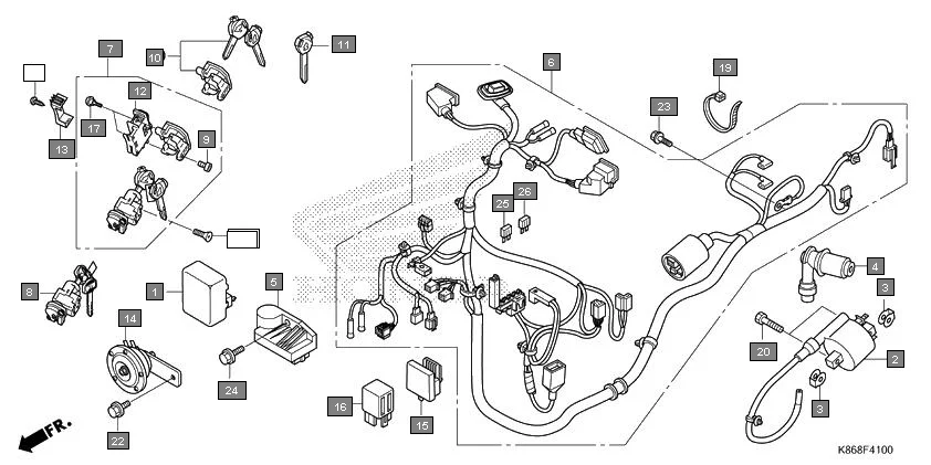 F-41 WIRE HARNESS assembly diagram for HONDA GRAZIA SCV125SK