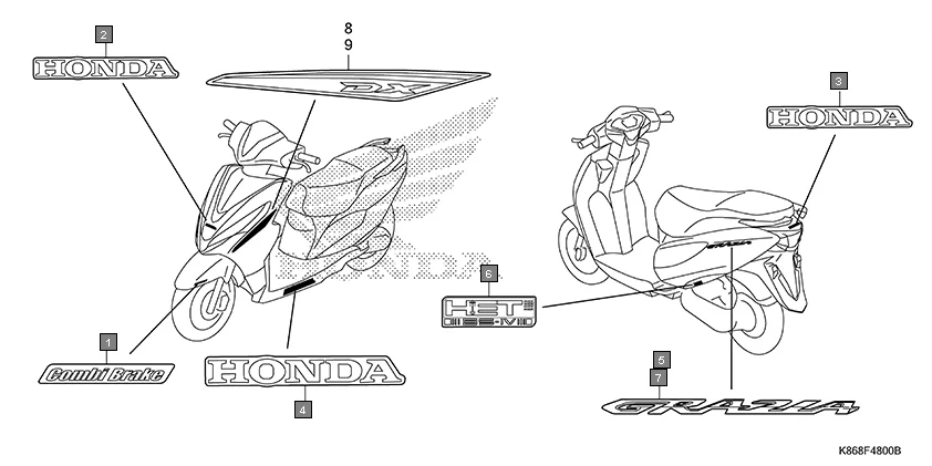 F-48 MARK diagram showing 86103-K86-D00ZA