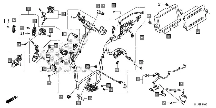 F-41 WIRE HARNESS assembly diagram for HONDA GRAZIA SCV125SL