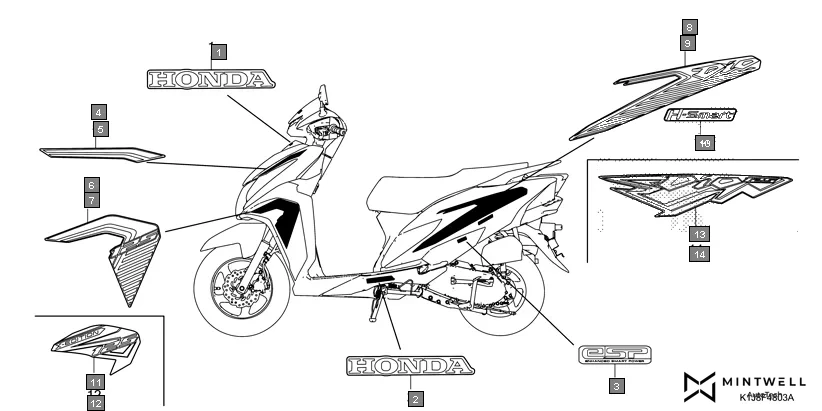 F-48-3 MARK/STRIPE(4) diagram showing 86103-K1J-DB0ZA