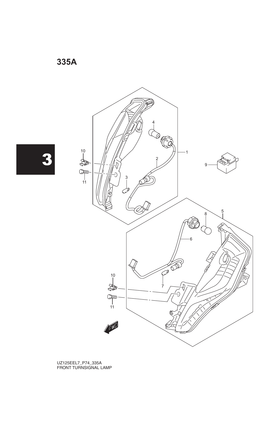 335A FRONT TURNSIGNAL LAMP